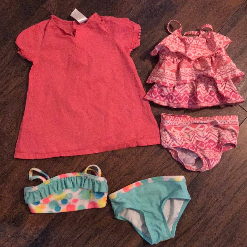 Swimming suits and cover up.